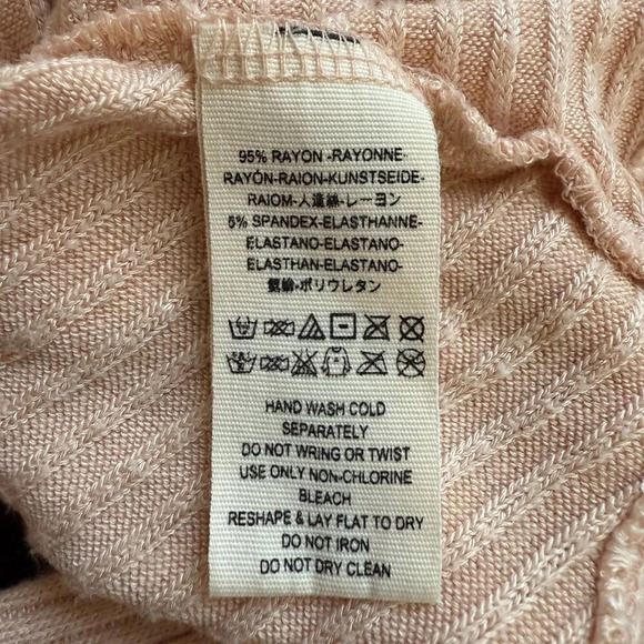 Free People We the Free Lover Rib Thermal Top Women's Small Pink Sweater Coastal - Picture 13 of 14